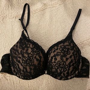 Aerie Charley Convertible Black Lace Push Up Bra 34B